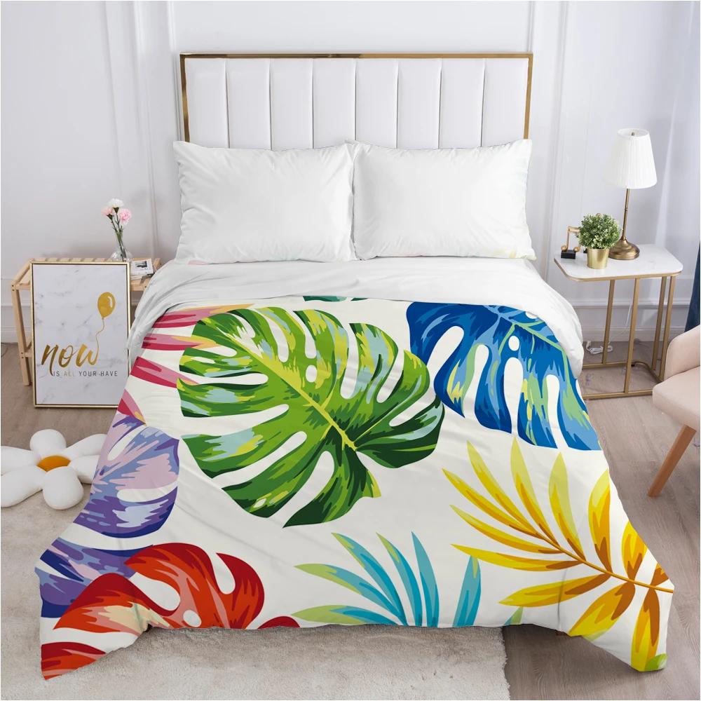 140X200 240X220 For Home Nordic Leaf Grey Duvet Cover Comfortable Quilt Blanket Case Queen King Bedding