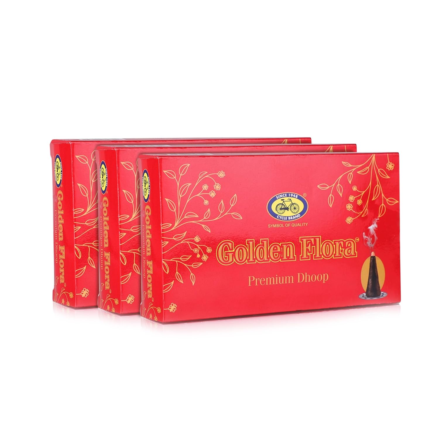 

Golden Flora Wet Dhoop Bamboo-Less Soft Incense Cones for Festive, Havan, Outdoor Aromatic Use 120G Pack of 3