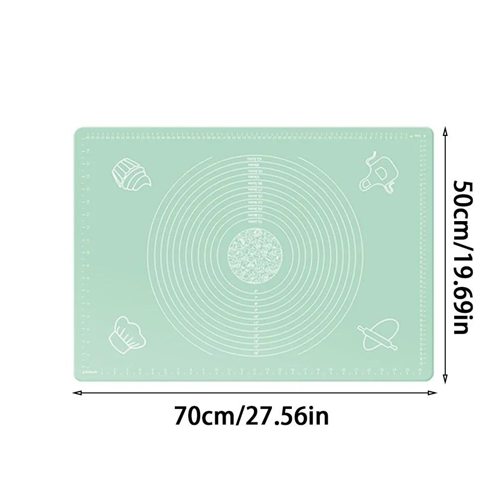 

Новый силиконовый коврик для раскатывания теста, антипригарный, нескользящий, утолщенный коврик для замешивания теста 50*70cm зелёный