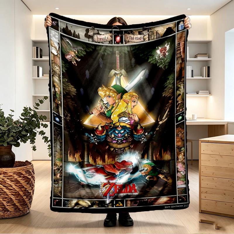 The Legend of Zelda Print Blanket - Soft & Comfortable, for Bedroom, Travel, Sofa, Home Decoration - Birthday Christmas Gift for Friend