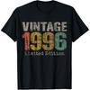 Vintage 1996 Limited Edition 29th Birthday Gifts 29 Year Old T Shirt Men Streetwear Tee Shirt Short Sleeve Unisex Loose Clothing