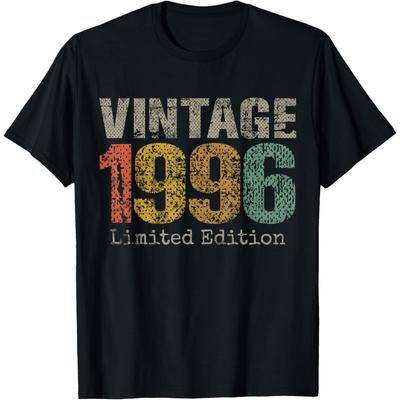 Vintage 1996 Limited Edition 29th Birthday Gifts 29 Year Old T Shirt Men Streetwear Tee Shirt Short Sleeve Unisex Loose Clothing