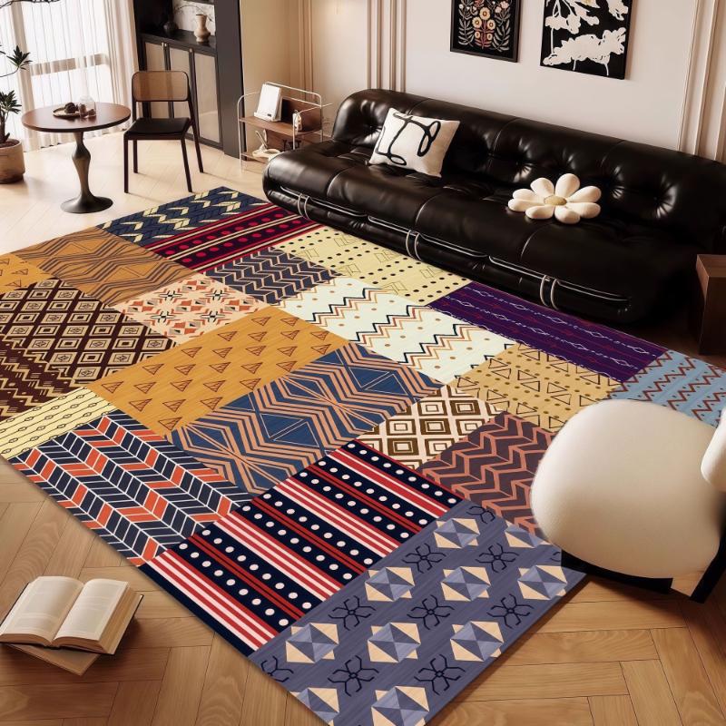 Ultra-Thin Washable Vintage Area Rug Boho Non-Slip Entryway Rug Living Room Rug Entrance Mat Carpet for Kitchen Laundry Bathroom Bedroom Prayer Rugs