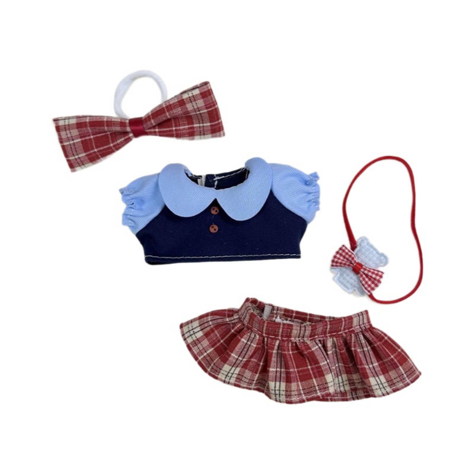 

Кукольная одежда Винил 3.0 Одежда Летний Колледж Стиль Костюм Одежда Набор из четырех предметов (кукла Не Включена) One Size красный