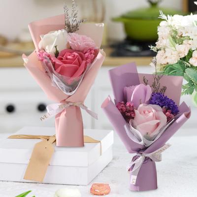 Mini kytice umělých květin Ručně vyráběná dekorace ze simulovaných květin Romantický dárek k Valentýnu, narozeninám pro matku, manželku, přítelkyni