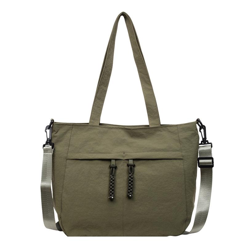 2025 New Japanese Mori Literary and Artistic Style Large-capacity Light and Soft Cloth Bag Casual Solid Color Tote Bag Shoulder Bag