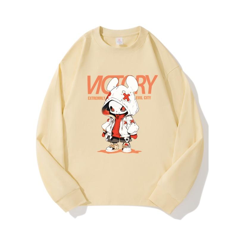 

Монстр Осенняя Одежда С Длинным Рукавом Чистый Хлопок Новинка Мужской и Женский Топ, Весенний Внутренний Слой, Базовая Рубашка, Футболка с Круглым Вырезом и Длинным Рукавом XXL бежевый