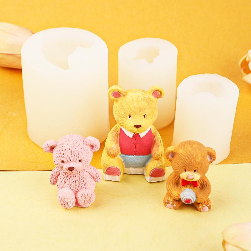 Silikonowa forma 3D w kształcie misia do aromaterapii, świec i dekoracji czekoladowych