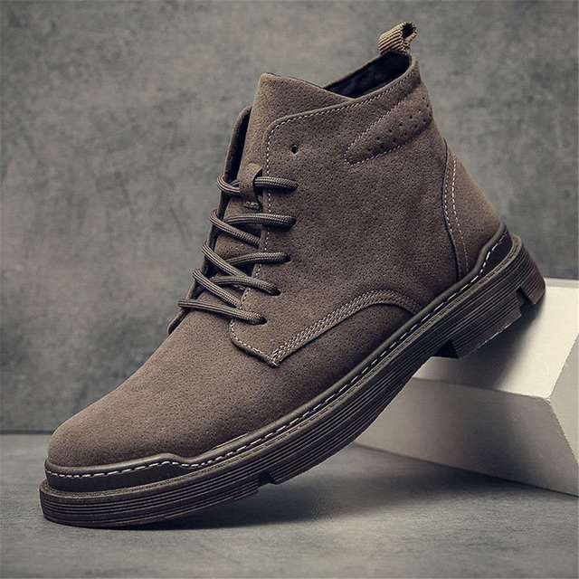 Spring And Autumn New High Quality Leather Boots Male Casual Motorcycle Ankle Boots For Men Lace -Up Basic Tooling Shoes Man