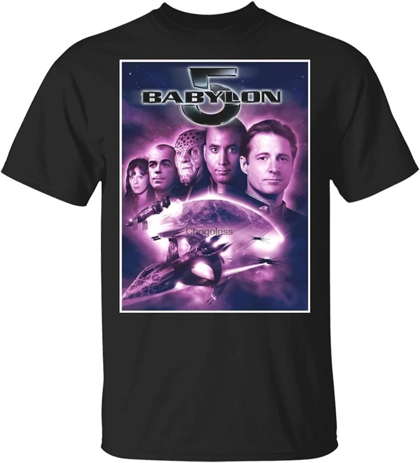 Cool New Adult 1990s Sci Fi Tv Series Babylon 5 T Shirt Retro 90 s Sitcom Babylon 5 T-Shirt XXL чёрный