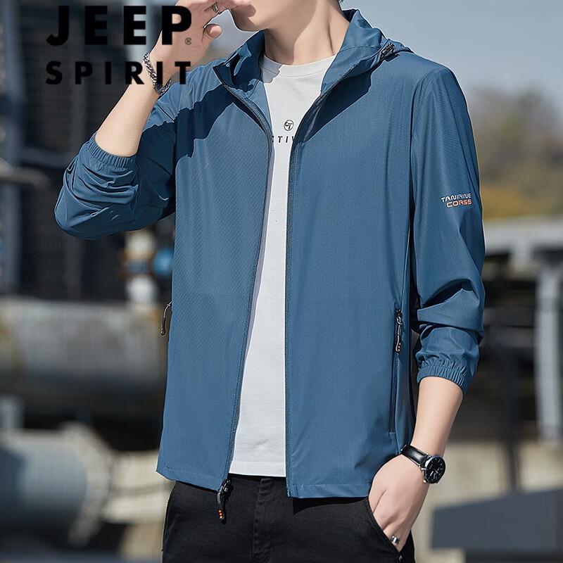 JEEP SPIRIT Men s Lightweight Hooded UV Protection Outdoor Jacket L