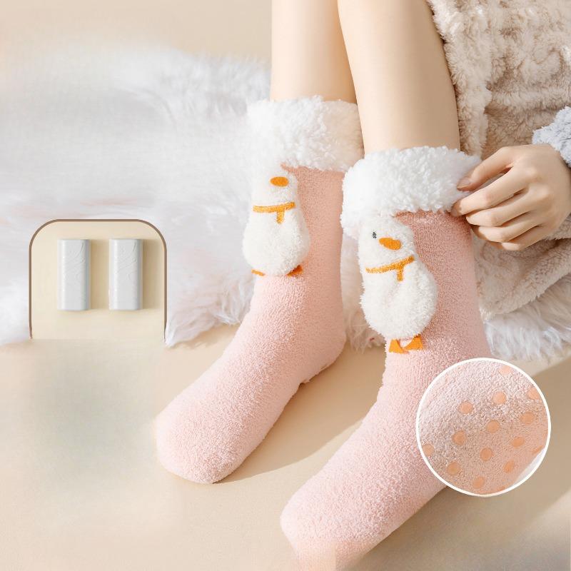 

Women s Autumn and Winter New Thick Foot Warm Artefact Lamb Wool Three Temperature Control Heating Cotton Socks 1 pair розовый