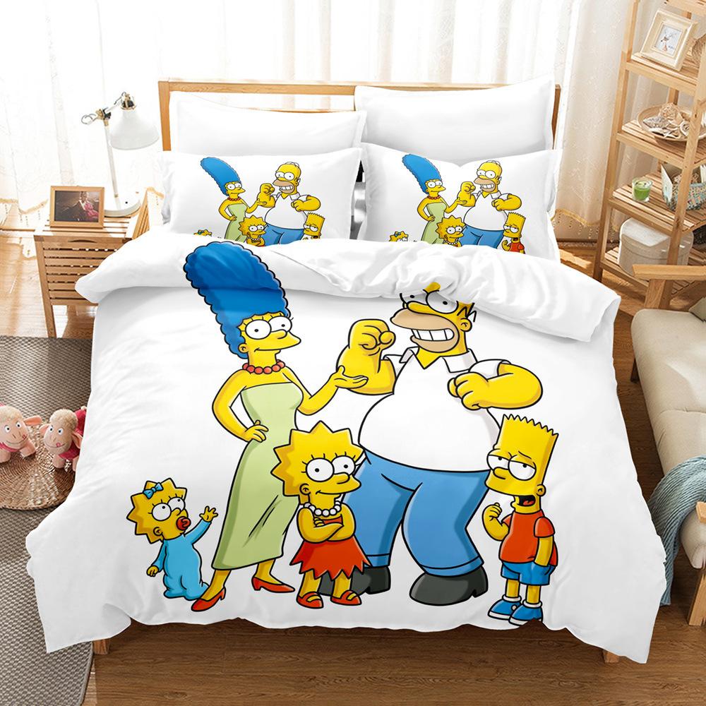 3D Digital Printing Simpson Three-Piece Bedding Set
