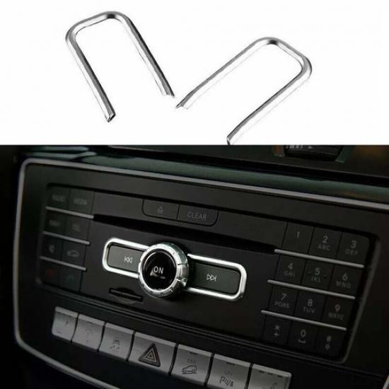 For Benz GLE GLS Multimedia Button Frame Matte Silver 2016- Middle Console