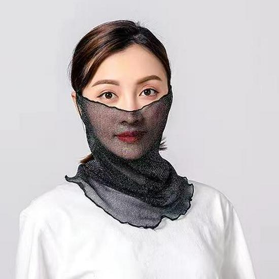Seidenschal für Damen: Leichter Sonnenschutzschleier für Nackenschutz, Stilvolle Herbst-/Wintermaske