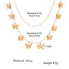 Necklace Retro Style Multi-layer Gold Necklace Women's Fashion Butterfly Round  Pendant Necklace Jewelry