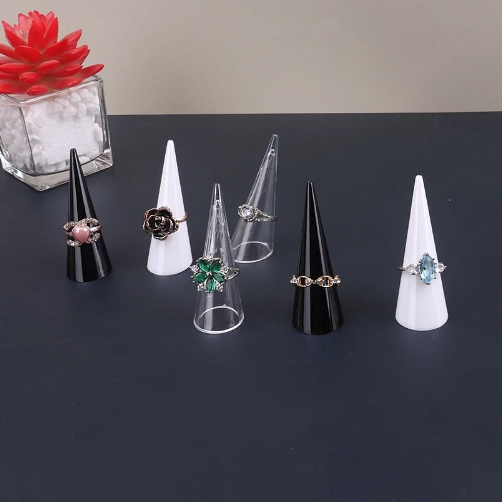 

Акриловая полая стойка для выставки товаров с прозрачным кольцом, новый конический держатель для колец