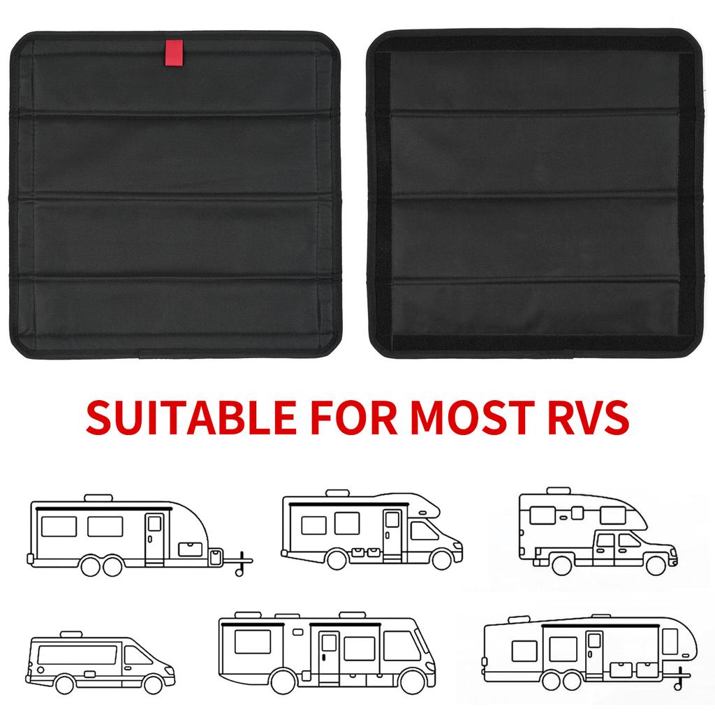 RV Window Shade, Foldable Magnetic RV Skylight Shade Cover UV Rays Protection Trailer Window Cover (16 *16 , Black)