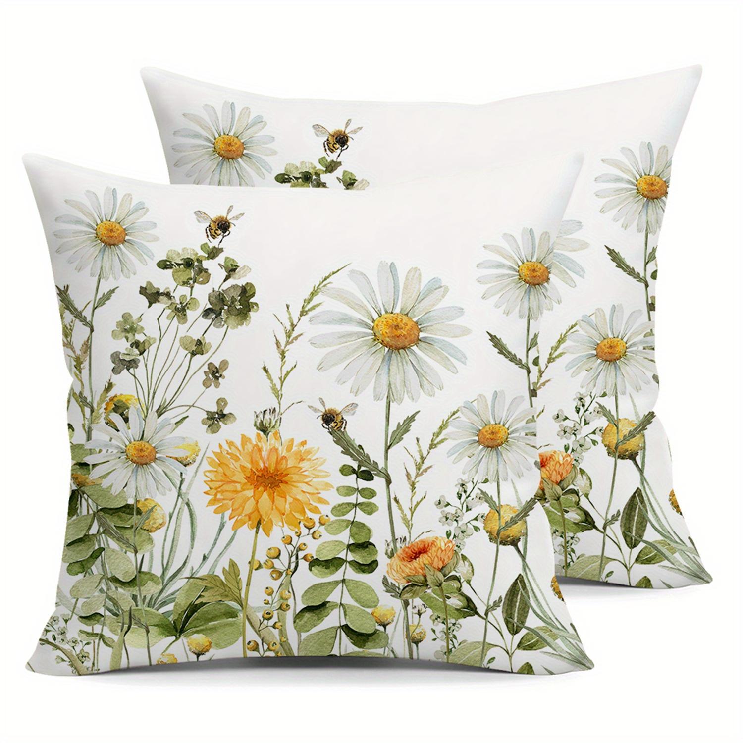 

Spring Floral Inspirational PillowcasesBedroom Living Room Sofa Home Decor Polyester Cushion Cover with Zipper
