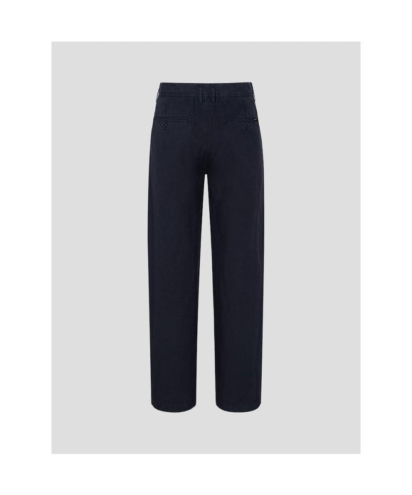 Binpolmen Garment-Dyed Semi-Wide Pants Navy
