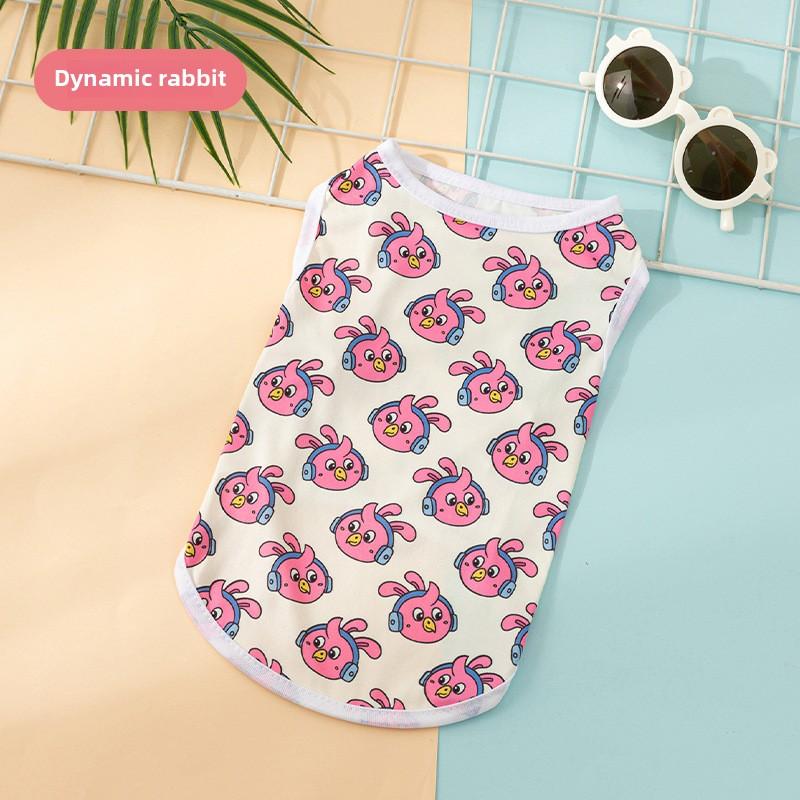 Puppy Dog Cat Clothes Cartoon Autumn Cute Vest, Comfortable Print Vest