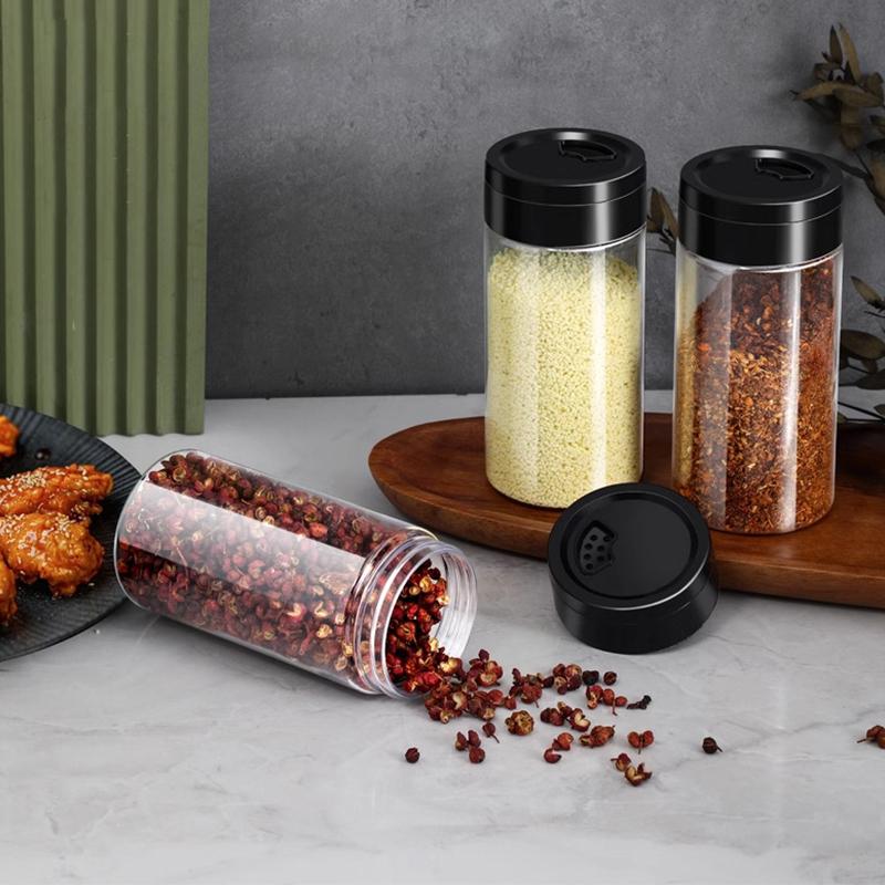1/5 szt. Przezroczysta butelka na przyprawy Słoiczki do przypraw Słoik na pieprz z pokrywką Dozownik do przypraw BBQ Pojemnik kuchenny do przechowywania proszku