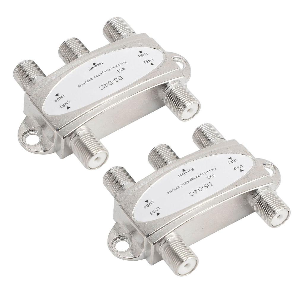 2PCS 4x1 DiSEqC Switch 4 in 1 Out 950 to 2400MHz DiSEqC 1.0 2.0 Satellite Signal Switch Splitter