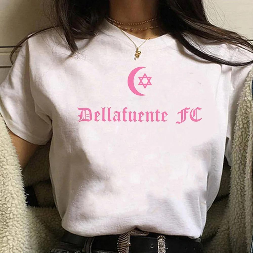 Dellafuente Printed Tshirt Casual Round Neck Short Sleeved Womens Fashionable Loose Short Sleeved Trendy Womens Clothing Tops