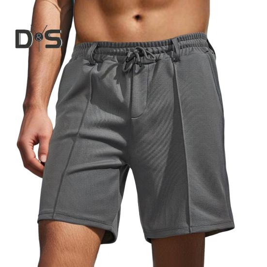 

Мужские повседневные шорты с эластичным поясом и шнурком, летние пляжные шорты, быстросохнущие баскетбольные шорты с карманами для пробежек и тренировок S серый