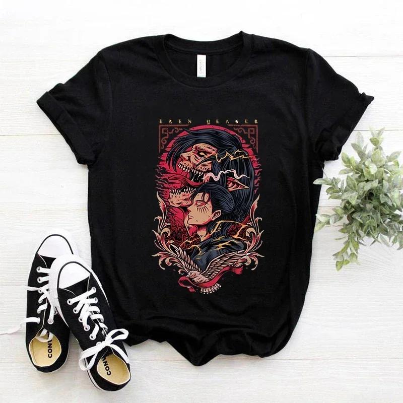 Japanese Anime T-shirt Attack On Titan T Shirt Unisex Kawaii Cartoon Titans Attack Graphic Tees Female Harajuku Summer Tops