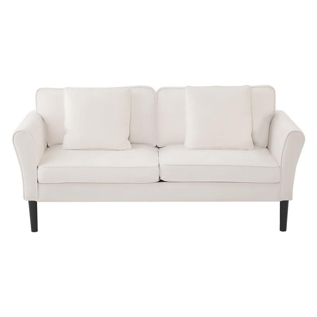 Loveseat Sofa, 176 Cm Small Sofa Couch for Living Room, Velvet Fabric 2-Seats Couch with Sinuous Spring, Soft Cushions and Sturdy Frame, Comfy