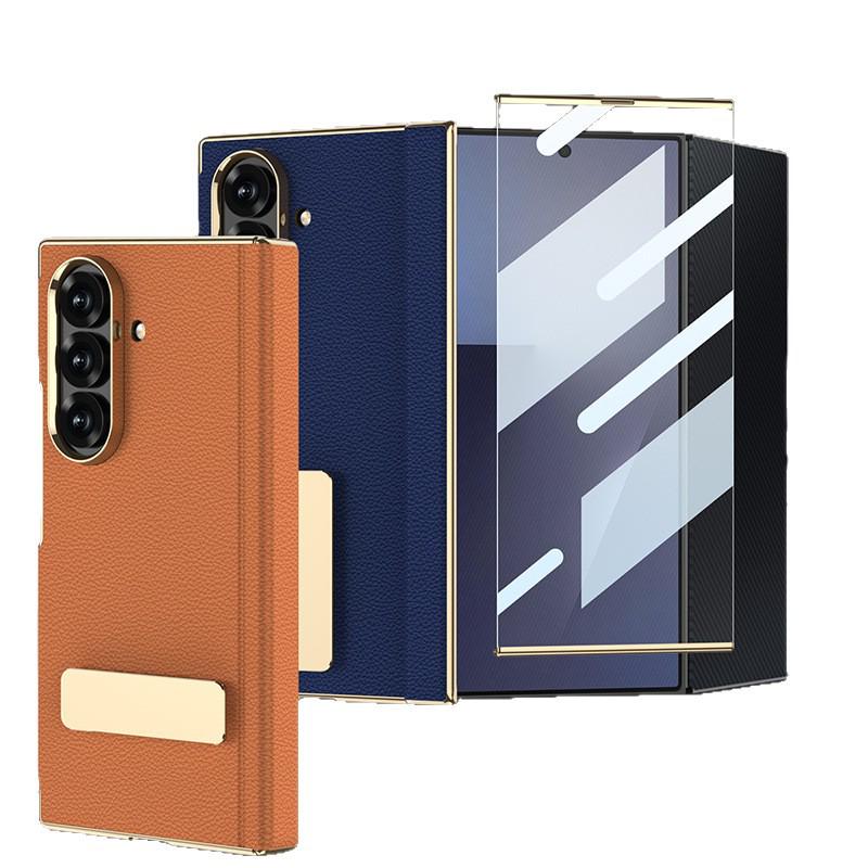 Samsung Z Fold Magnetic PU Leather Case with Rotating Stand