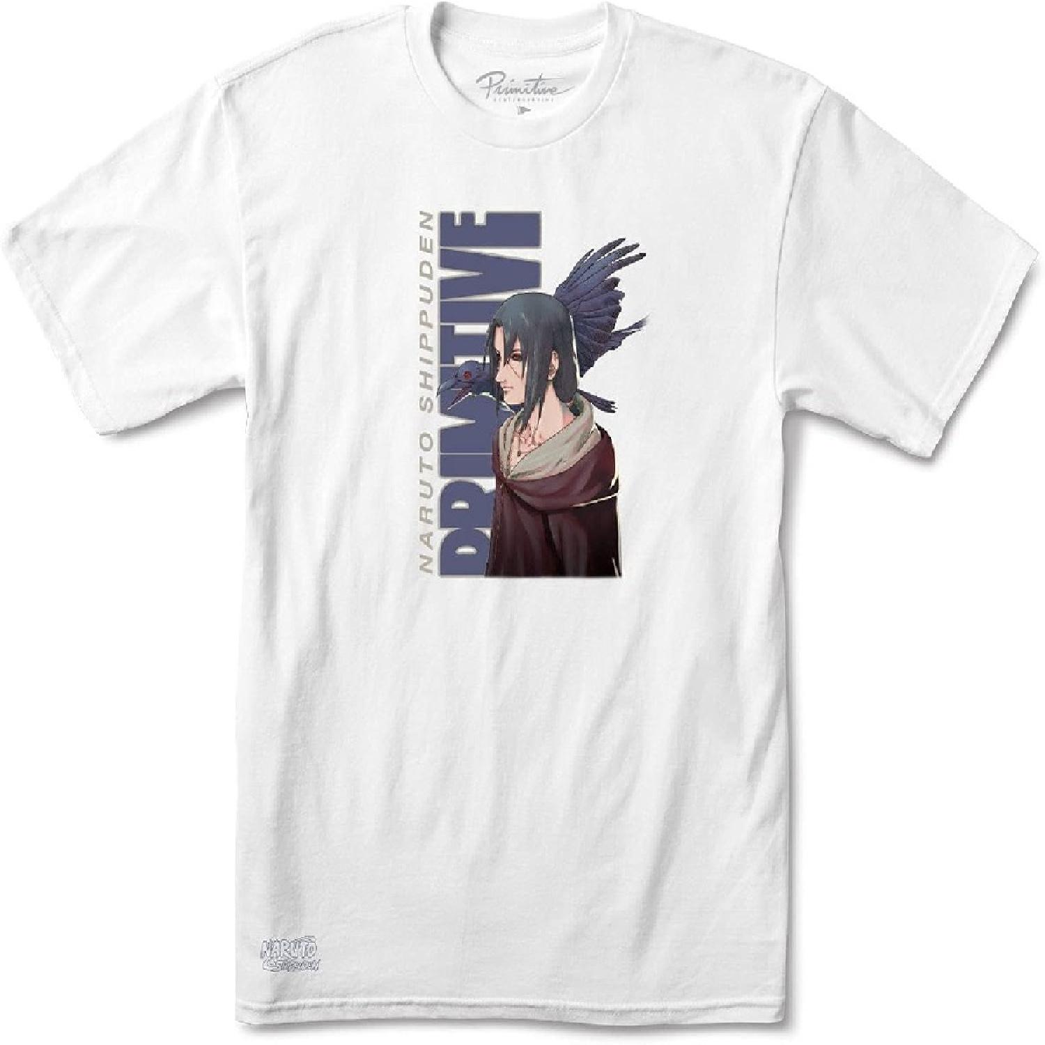 Primitive Skateboarding x Naruto Shippuden Итачи Шаринган Мужская футболка с коротким рукавом Белая L S
