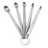 5Pcs Set Stainless Steel Measuring Spoons Set Hangable Rust-Resistant Mini Coffee Spoons Durable Cooking Measure Teaspoons