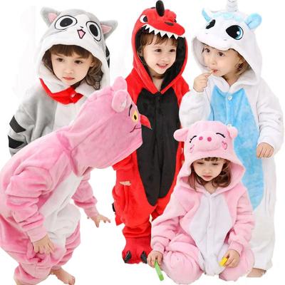 Kinder Kigurumi Katze Onesie Pyjama Mädchen Overall Tier Nachtwäsche Overall Kapuze Pyjama ohne Schuhe