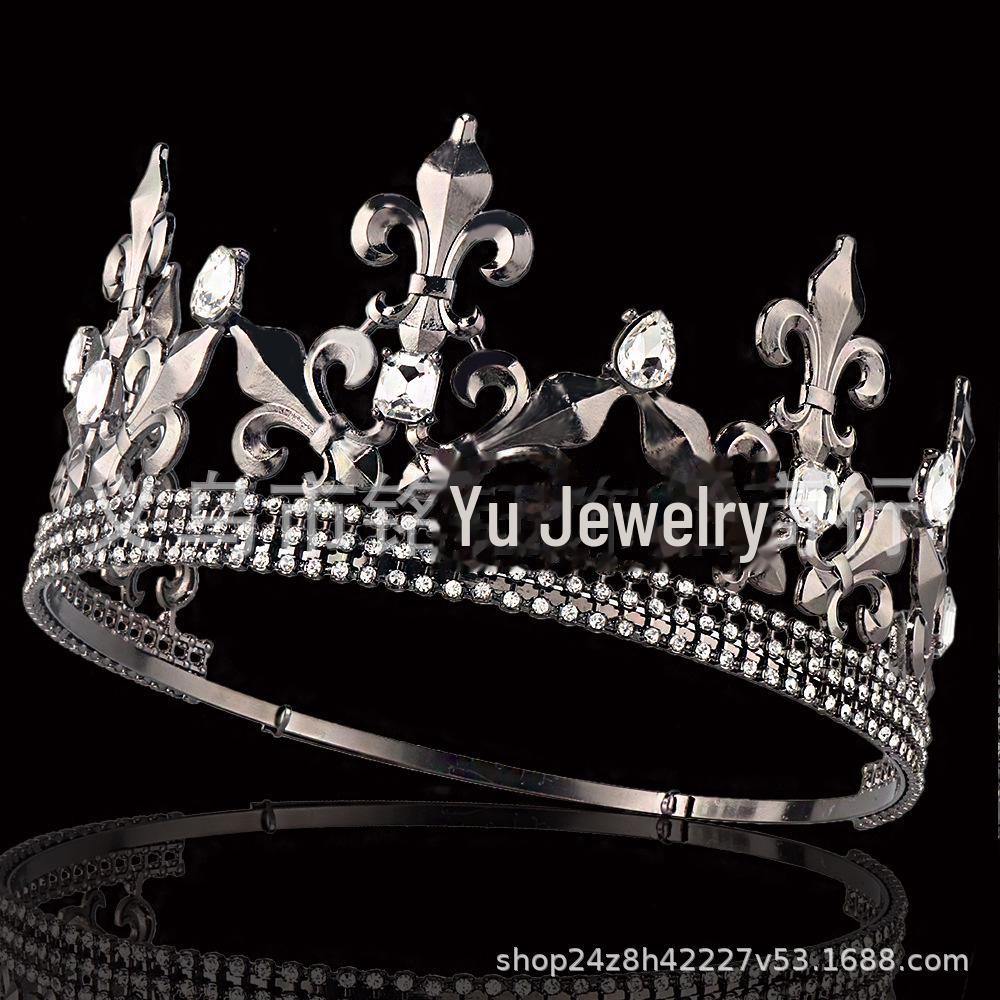 

Ретро-корона со стразами: Регулируемый дизайн золотого копья короля и королевы