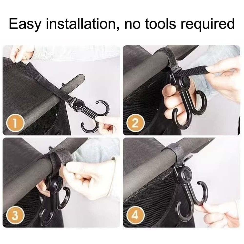 360 Degree Rotating Heavy Duty Handlebar Hanging Clamp On Hanging Hook Stroller Hook Electric Bike