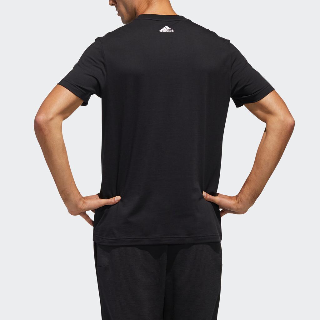 Adidas Graphic Box Logo Round Neck Sports Tee Men Tops Black GJ5112