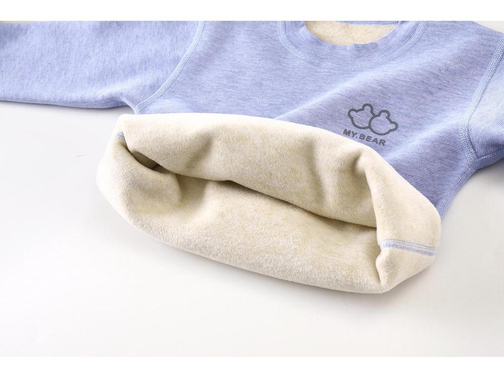 Koala Fleece Seamless Kids' Warm Suit: Brushed Thick Underwear for Autumn & Winter