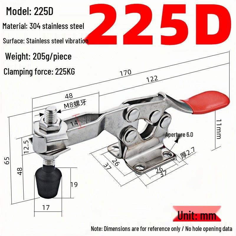 304 Stainless Steel Horizontal Toggle Latch Clamp GH-201