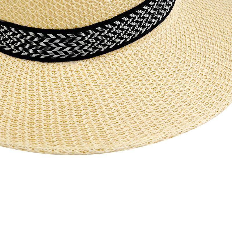 Summer Raffi Woven Straw Hat Retro Jazz Top Hat Men and Women Surfing Foldable Sun Protection Hat
