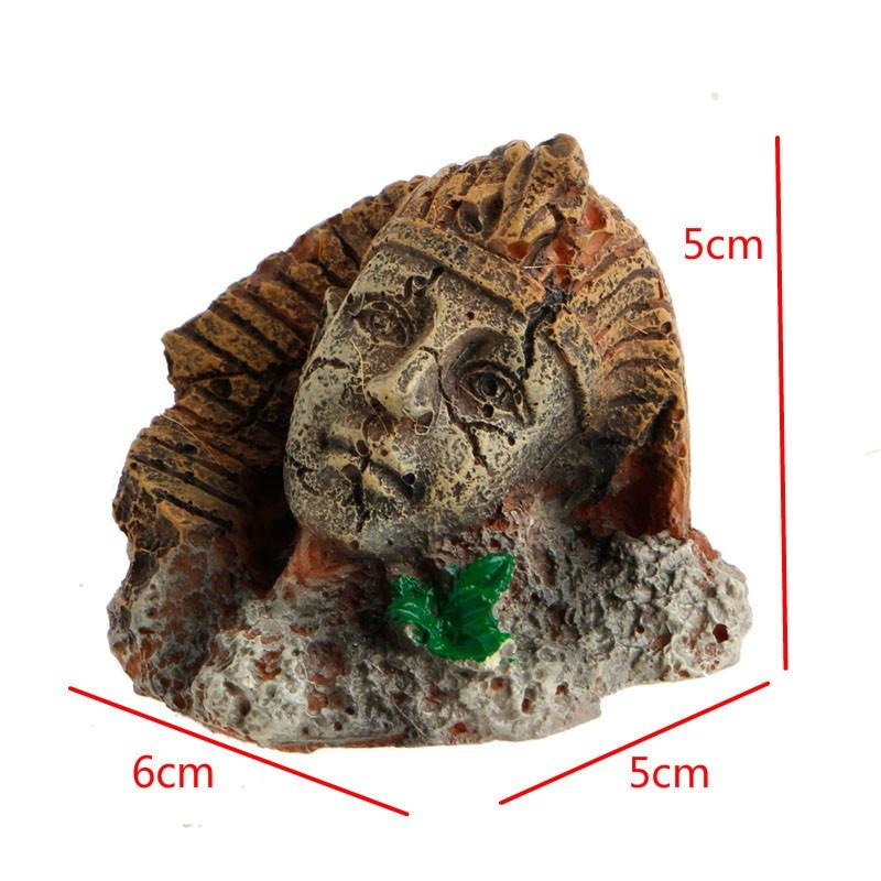 

Retro Aquarium Statue Decorations Fish for Tank Ornaments Small Resin Stone for Head Ruin for Freshwater Saltwater Betta Tanks