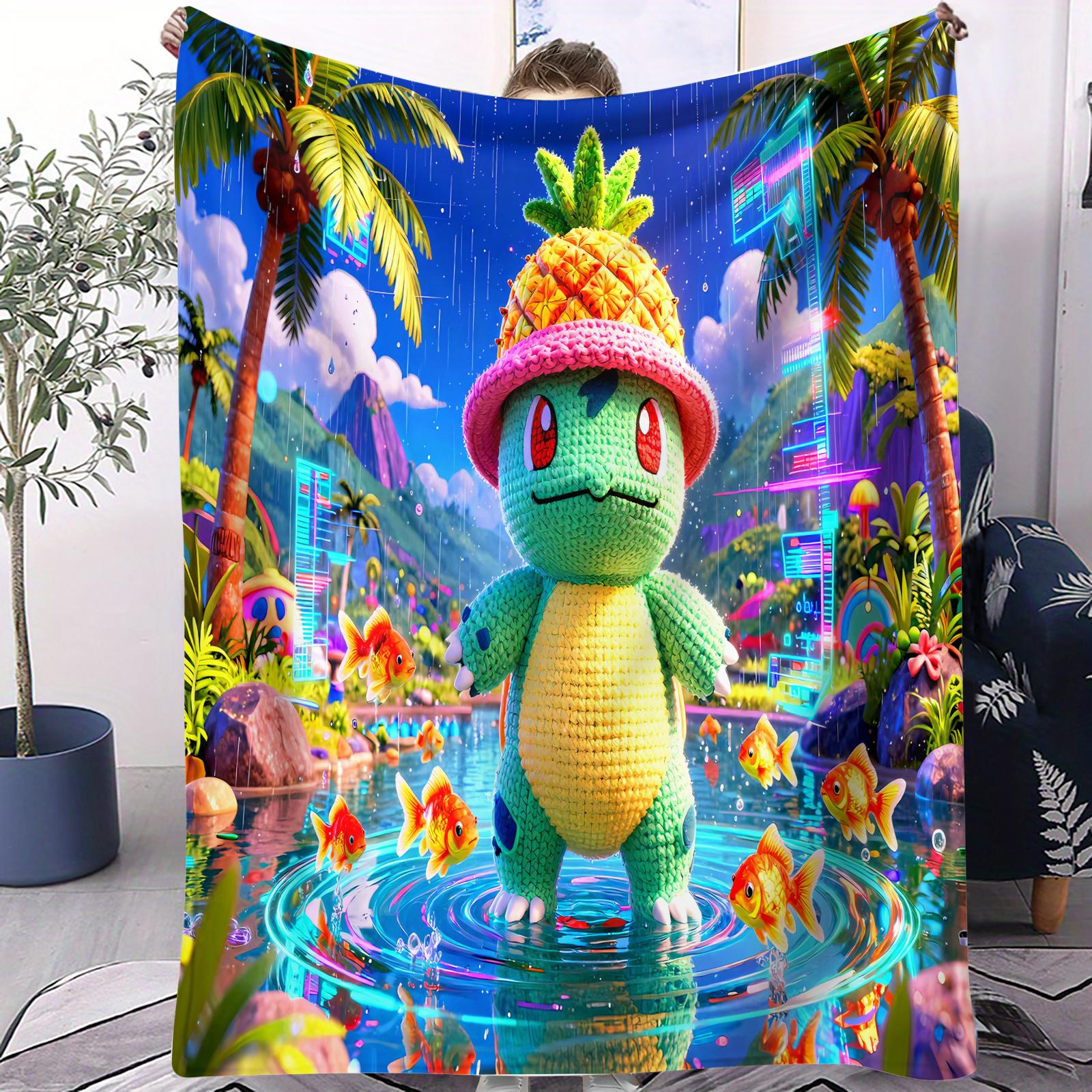 

Viral Pokemon Pikachu Anime Sci Fi Design Hairy Blanket Small Cover Kids Adults Sofa Decor Mat For Bedroom Car Office Nap Gift 70x100cm