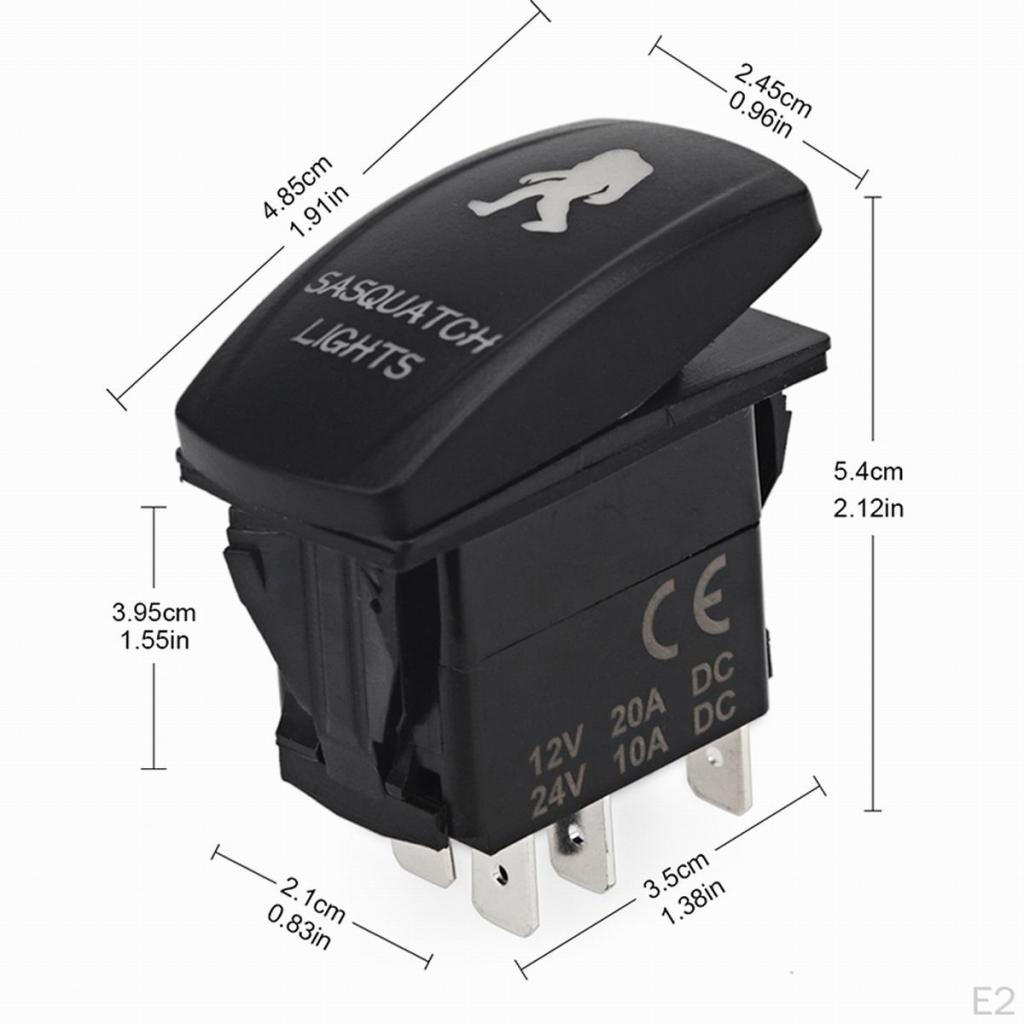 Black Sasquatch Rocker Switch 12V/24V 5Pin for boat RV