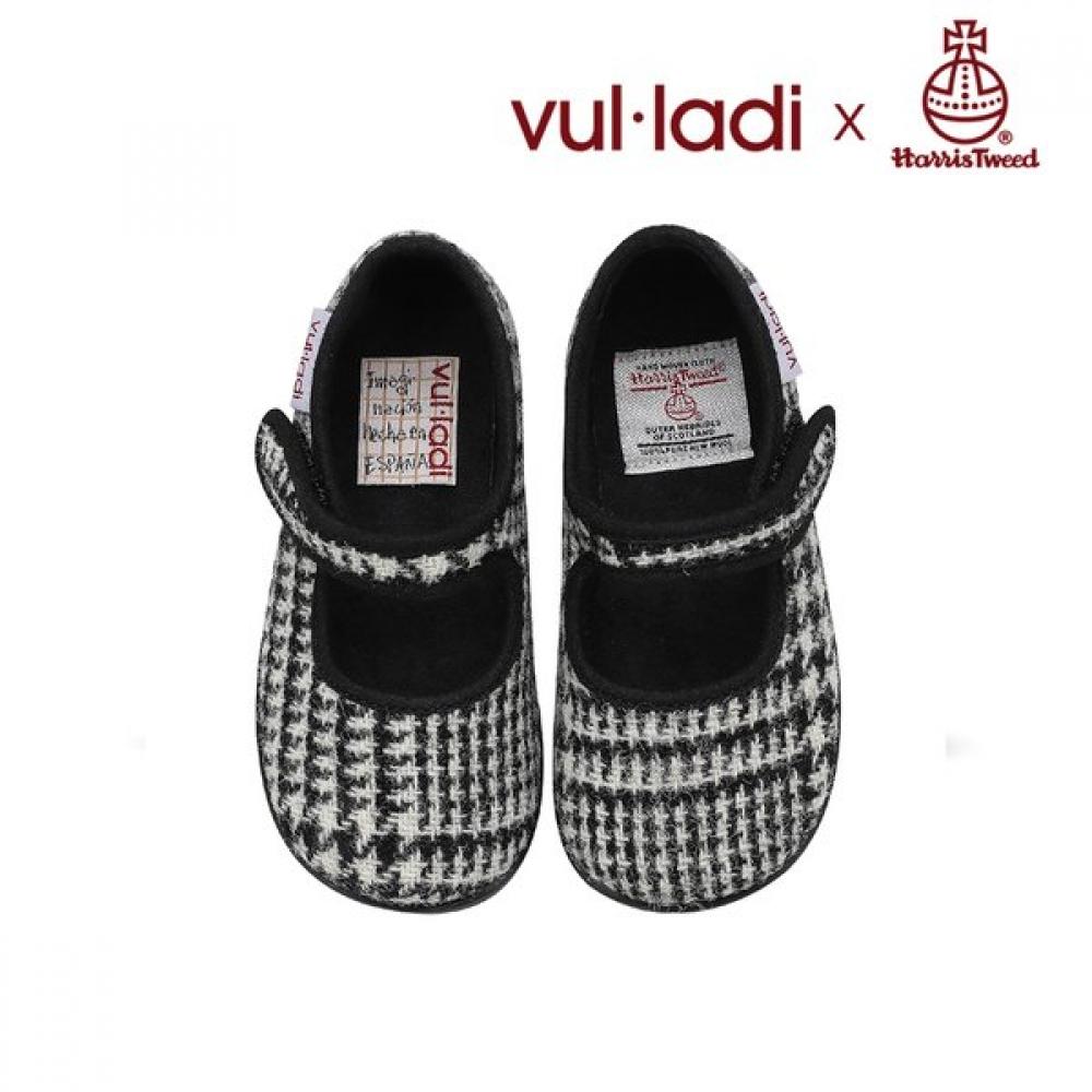 Vulladi X Harrys Tweed Mary Jane Girls Shoes Houndstooth Black And White 4131