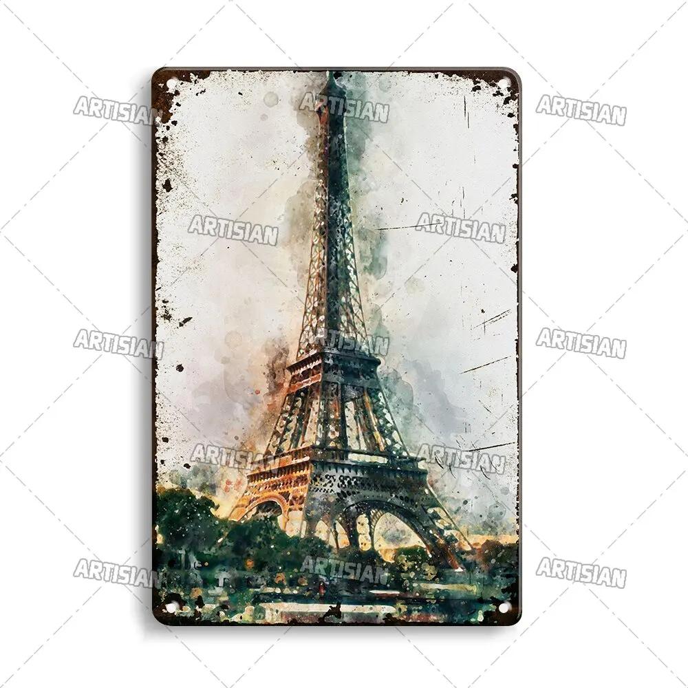 Vintage France Metal Sign  Funny Tin Travel Plaque for Home Bar Cafe Wall Decor  Rustic Metal Plate