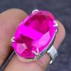 Natürlicher Rosa Kunzit Edelstein 925 Sterlingsilber Schmuck Ring Größe 8 ETC-13815