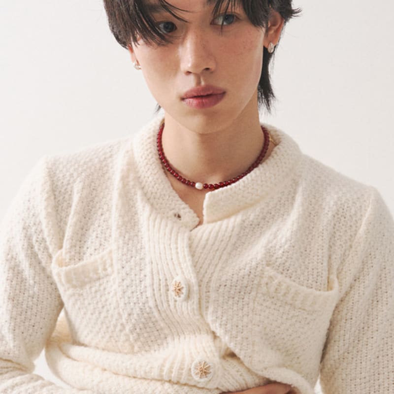 Tout Red Brick Ball Necklace