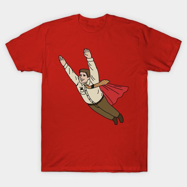 

Men Black Print T-shirt Bob Newby Superhero No-Cut Transfer Paper Print Cotton Tshirt S червоний