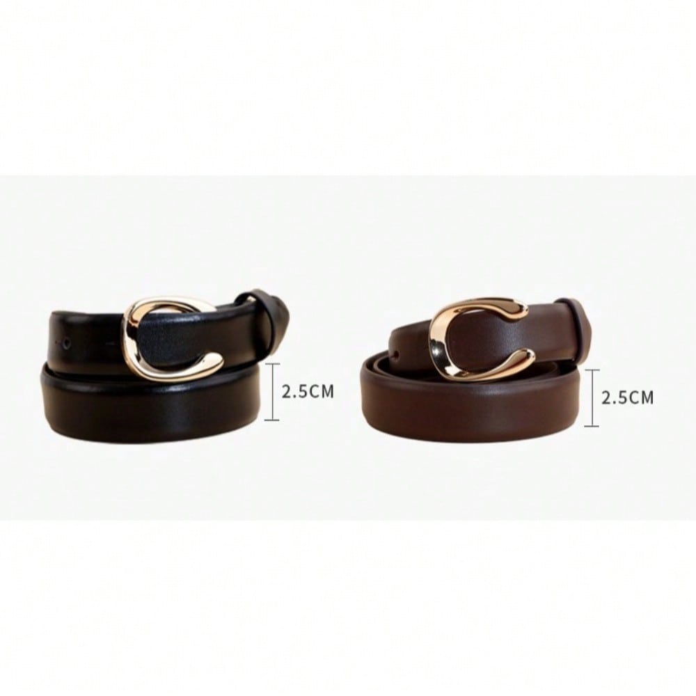 Belt For Women, Light Luxury And Sophisticated C-Button Versatile Belt Decorated With Suit Denim